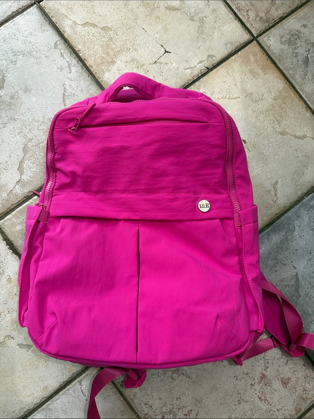 Iris and Rainbow Large Hot Pink Women's Backpack - Lightweight Everyday Bag